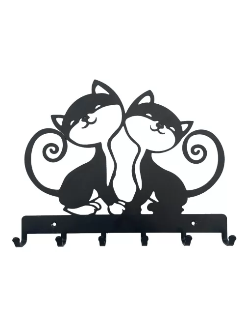 9-SUPORT-CHEI-2-PISICUTE-6-AGAT-25*20-CM-NEGRU