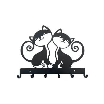 SUPORT CHEI 2 PISICUTE 6 AGAT 25*20 CM NEGRU-1
