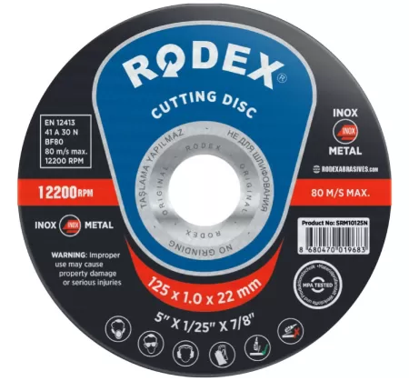 SRM10125N RODEX DISC TAIAT METAL 125*1*22MM-1