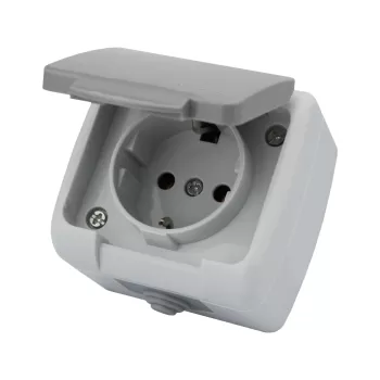 KE21109 KLAUS IP54 PRIZA SUPRAFATA ALBA SCHUCKO W/CAPAC-1