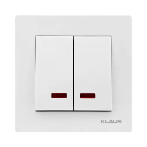 11-KE01104-KLAUS-ALB-INTRERUPATOR-DUBLU-CU-LED